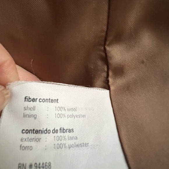 VTG. Esprit 100% Wool Camel penny lane outerwear double breasted coat. L - Picture 9 of 10